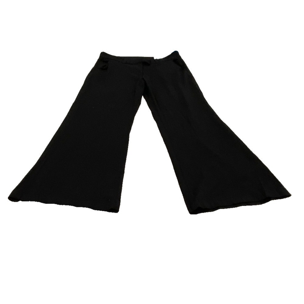 American Eagle Baggy Flare Trouser Womens Size 12L Black Stretch Comfort Office